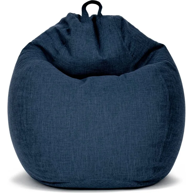 Green Bean 'Home Linen' Indoor Sitzsack mit EPS-Perlen Füllung, waschbar, Leinen dunkelblau, 80 x 50 x 90 cm, 200 l