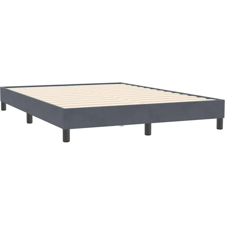 vidaXL Boxspringbett ohne Matratze Dunkelgrau 160x210 cm Samt 3315832 – Bild 7