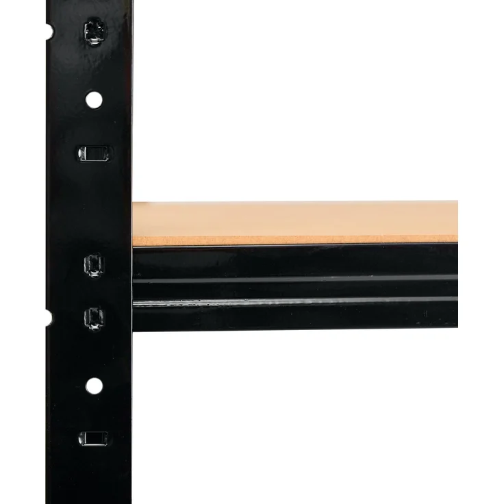 shelfplaza BLACK 190x90x60 cm Werkbank Regal in schwarz mit 6 Böden und 145 kg Traglast pro Boden – Bild 4