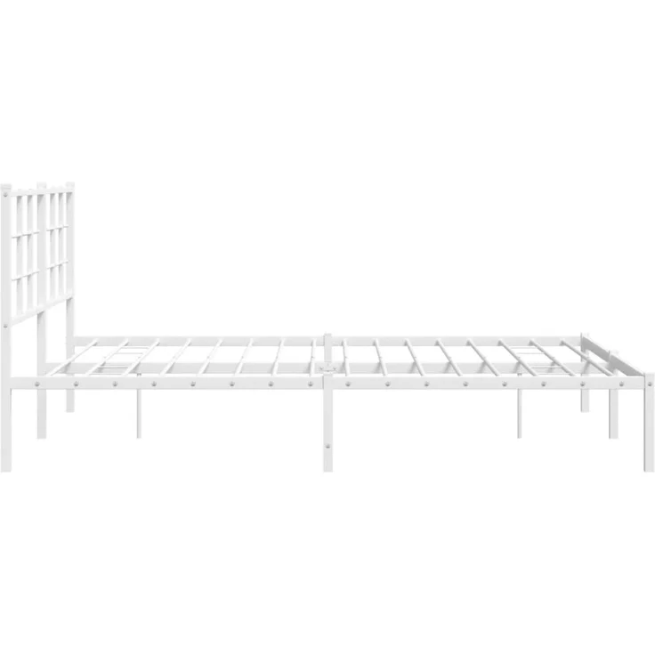Doppelbett, Bettgestell Modernen mit Kopfteil Metall Weiß 150x200 cm d734e – Bild 6
