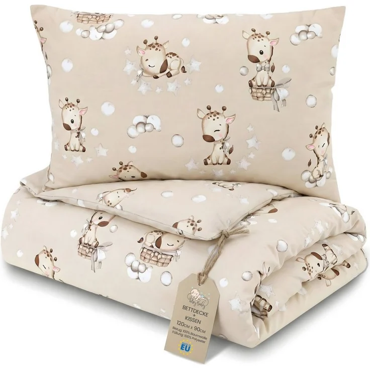 Totsy Baby Babybettwäsche Kinder Bettdecke ohne Bezug – Baby Decke und Kissen Set aus Baumwolle – Bild 1
