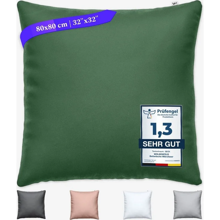 Wolkenfeld Kissenbezug Mikrofaser Kissenbezug - Allergiker Kopfkissenbezug - unfassbar weich, (1 Stück), Größe 80x80, 40x80 und 70x90 cm, versteckter Reißverschluss – Bild 1