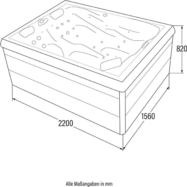 HOME DELUXE Outdoor Whirlpool SUNSET PURE - 220 x 156 cm für 3 Personen – Bild 6