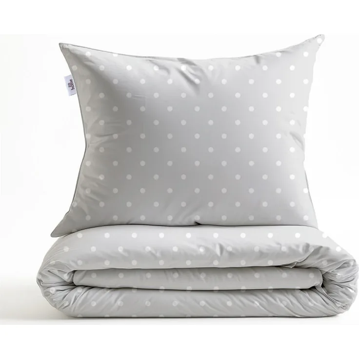 Zo! Home Cotton Bettwäsche 155x220 Punta di Cotone Stone Grey Punkte silber