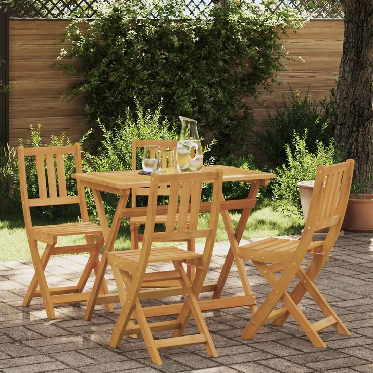 vidaXL Außen Bistro-Stühle Natur Massivholz Akazie 42028101 – Bild 1