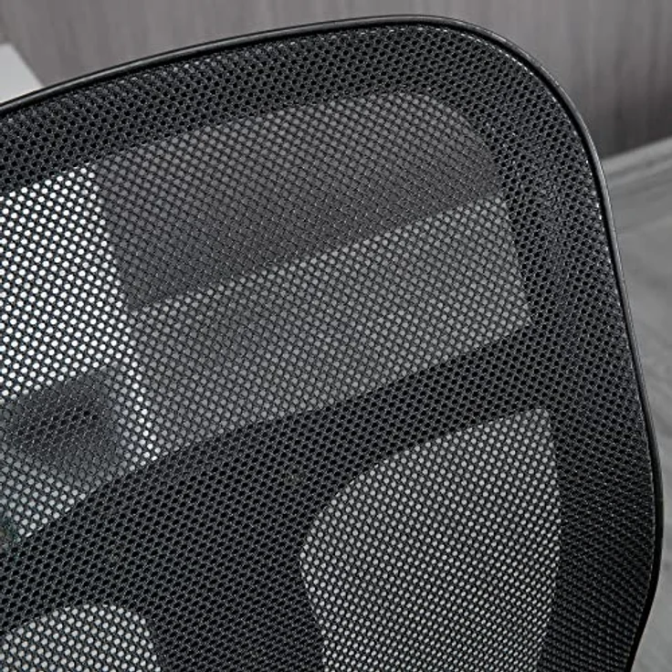 Vinsetto Ergonomischer Bürostuhl, Schwarz, Höhenverstellbar mit Lendenwirbelstütze und klappbaren Armlehnen – Bild 8
