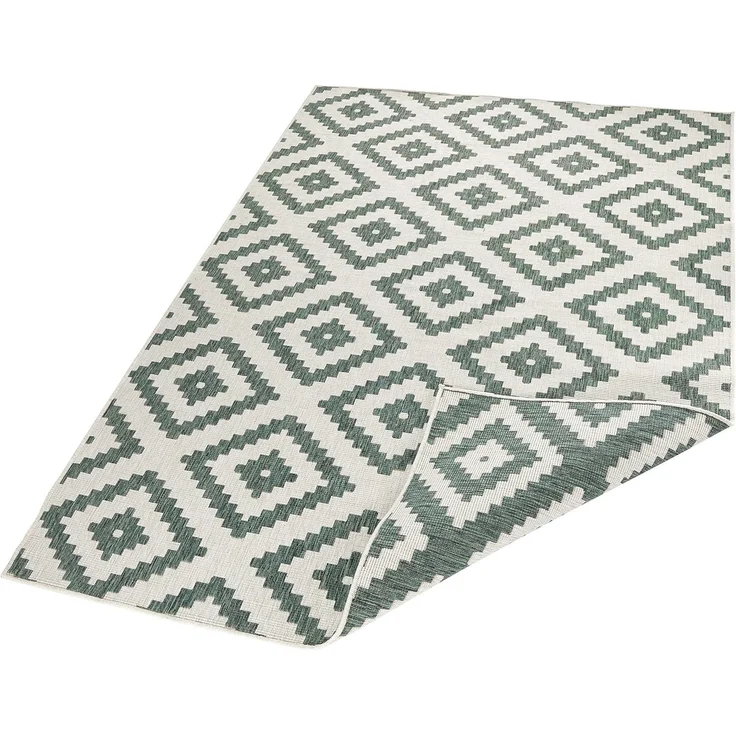 In- & Outdoor Teppich Malta Grün Creme - 80x150x0,5cm – Bild 8