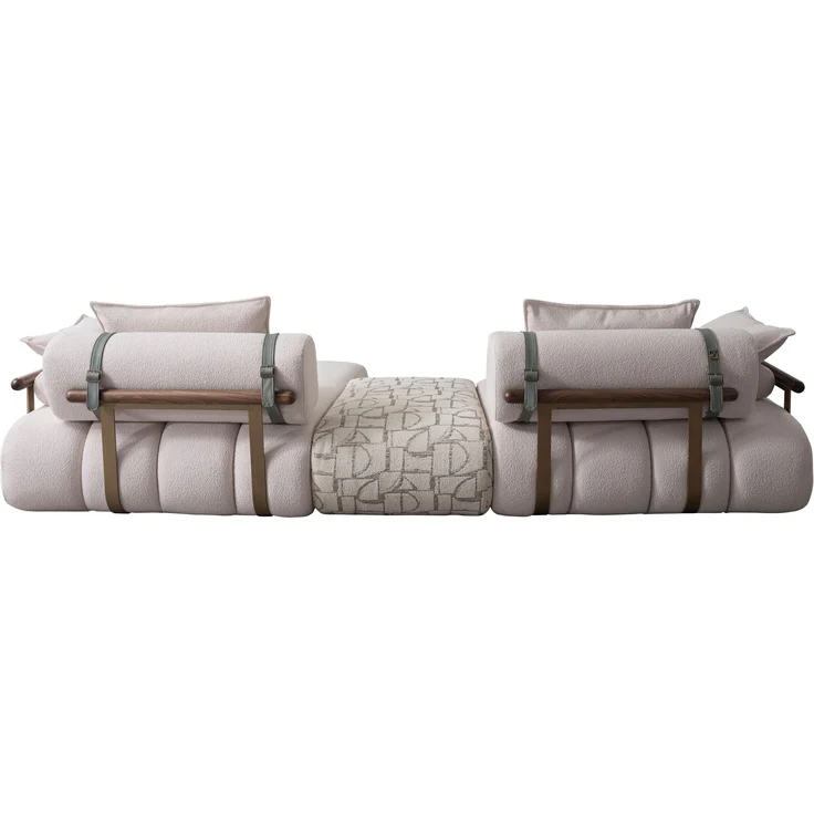 Sitzgruppe/Sofa Set - Wohnzimmergarnitur "Luccani" 3 Sitzer + Ecksofa + Mittelkonsole +1 Sitzer-White/Mintgrün – Bild 12