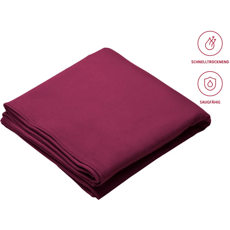 2 x fleuresse Sport Duschtuch 90x180 cm High-Tech-Reise Duschtuch 3450-4 beere – Bild 2