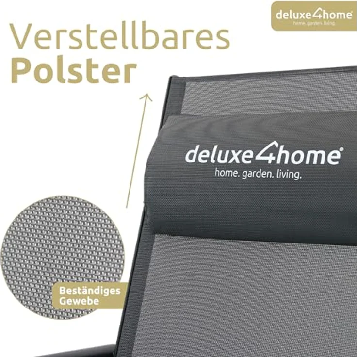 deluxe4home Gartenstuhl Hochlehner aus Metall, Klappbar & 7-stufig verstellbar – Bild 8