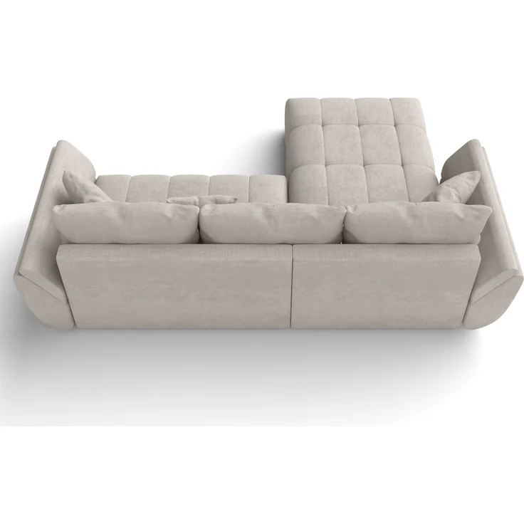 AX LIVING L Form Couch in Beige Verciani Schlaffunktion Bettkasten 280 – Bild 6