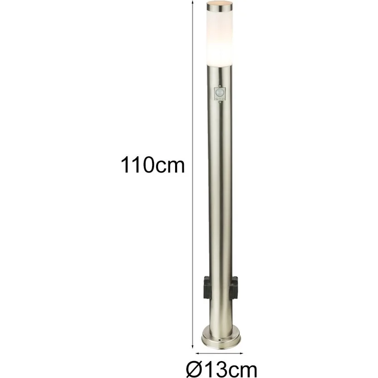 Außenleuchte Sockellampe IP44 Bewegungsmelder Steckdosen 3159KS – Bild 4