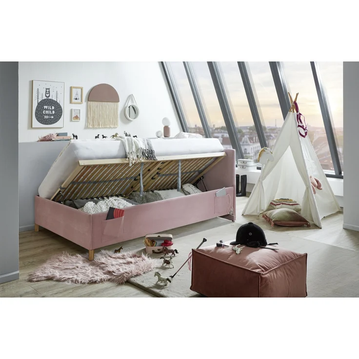 Polsterbett >Cool mit BK< Liegefläche 140x200cm, Rose, Stellmaß: 150x90x210cm (BxHxT) – Bild 2