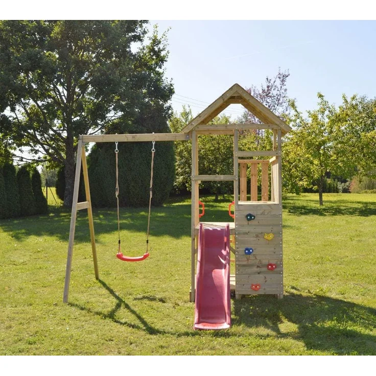 Wendi Toys Holz Spielturm Gorilla | mit Rutsche, – Bild 2