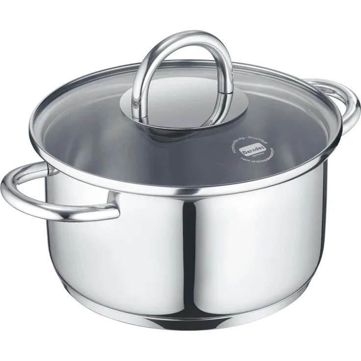 Berndes Kochtopf Mini mit Glasdeckel 12 und 14 cm, Edelstahl, poliert - b.mini, Edelstahl