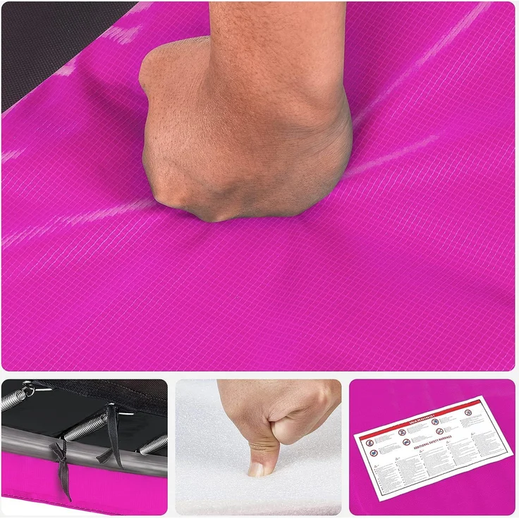 SONGMICS Trampolin Randabdeckung, 100% UV-beständig, Reißfest, PVC, Pink, 244,0 cm – Bild 5