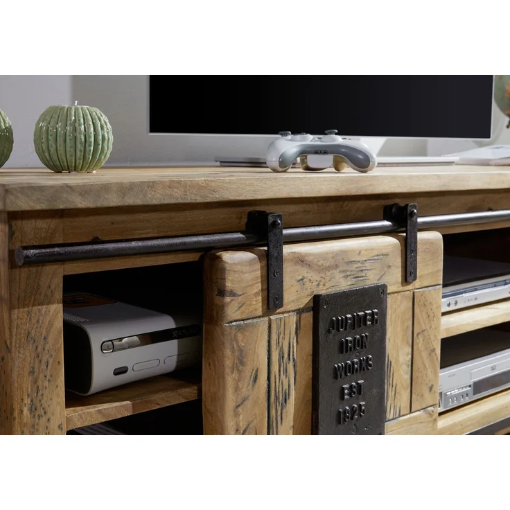 TV-Board Mango 180x55x50 natur lackiert RAILWAY #145 – Bild 5