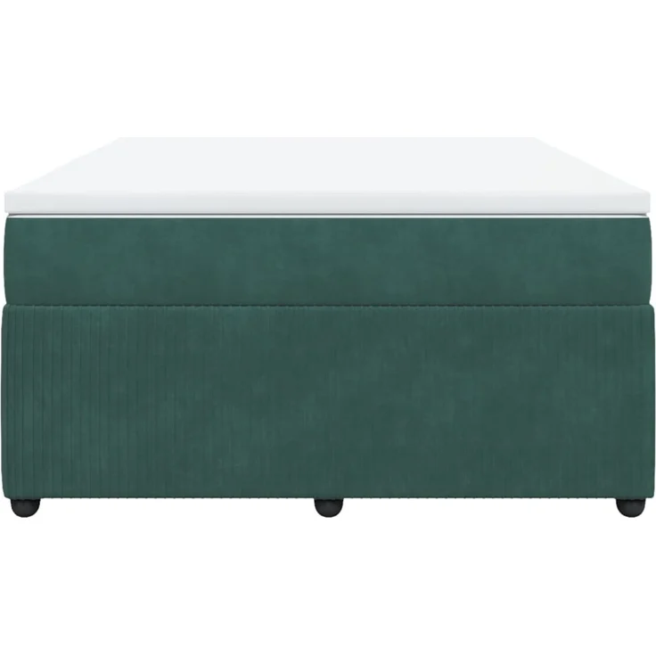 vidaXL Boxspringbett mit Matratze Dunkelgrün 160x200 cm Samt 3285653 – Bild 4