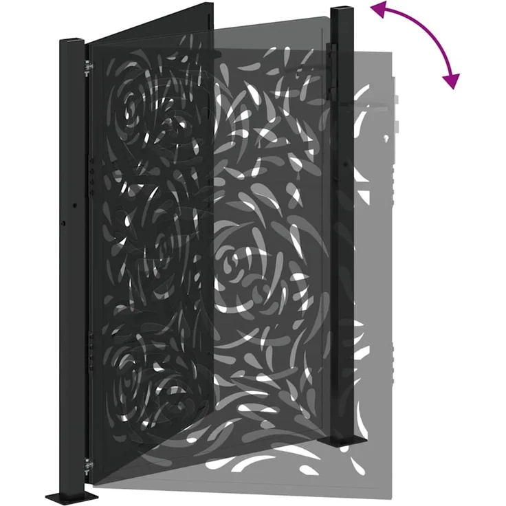 vidaXL Gartentor Schwarz 100x125 cm Stahl Flammendesign 4100990 – Bild 7