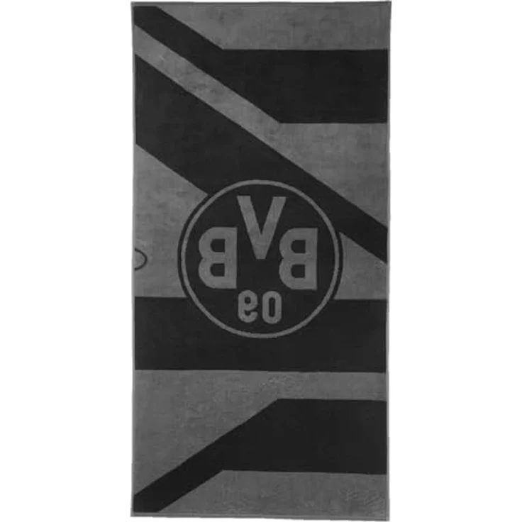 BVB Handtuch BVB Duschtuch grau/schwarz 70x140 cm, Baumwolle (Packung, 1-St) – Bild 2