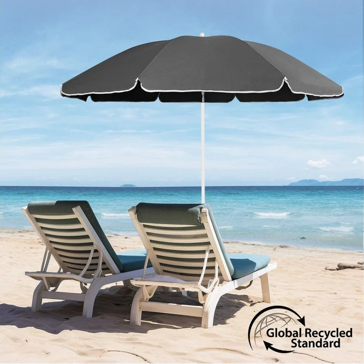 Sekey 180cm GRS-zertifizierter Sonnenschirm für Garten & Terrasse | Höhenverstellbar & Neigbar mit UPF50+ | Wasserdichtes Recycling-Polyester | Windstabil mit 8 Streben – Bild 2