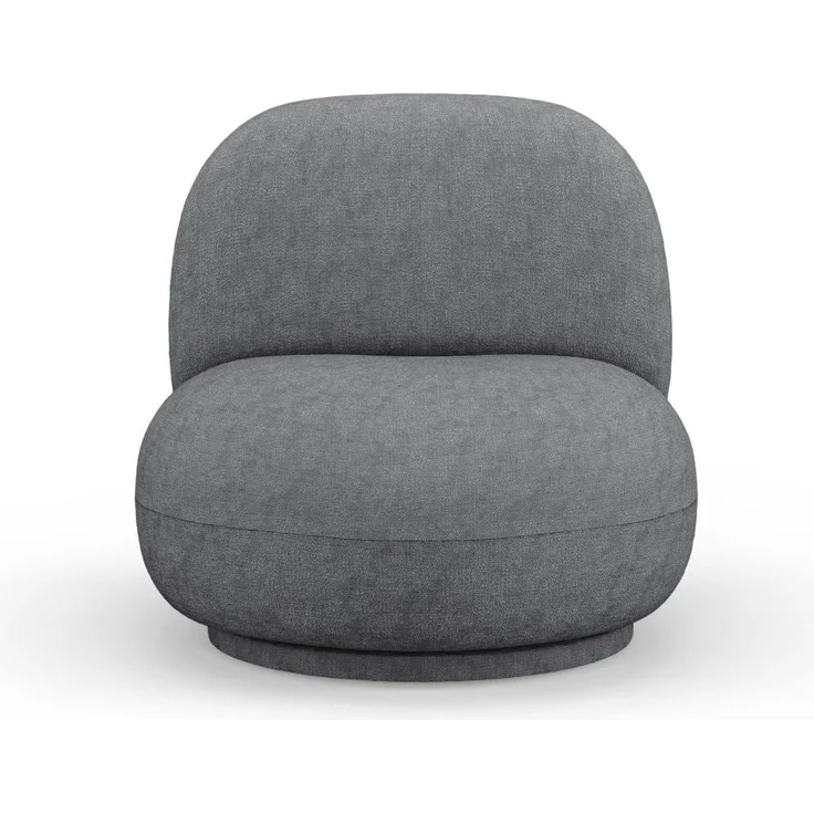 Micadoni Drehbarer Sessel Chuck Chenille Hellgrau – Bild 1