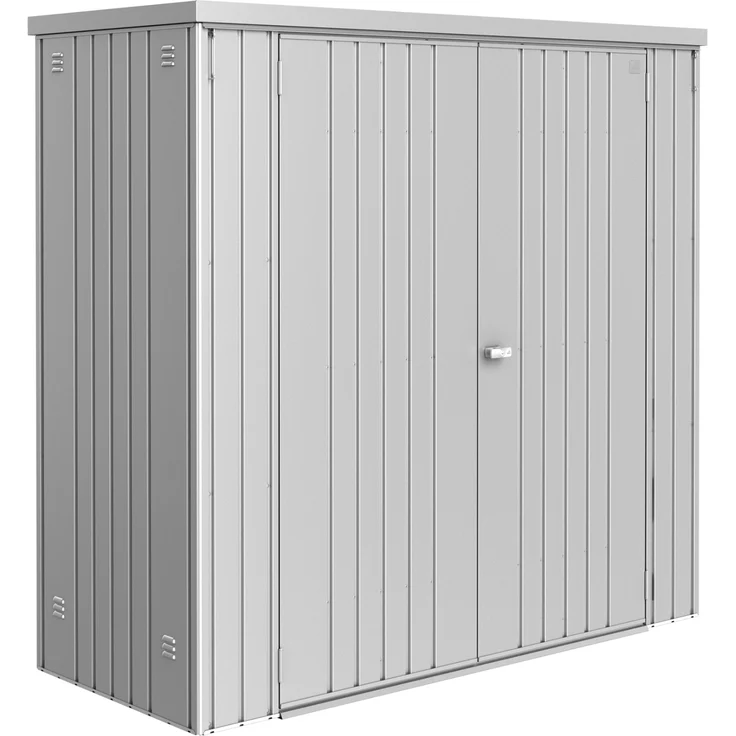 Biohort Geräteschrank 177 cm x 186 cm x 78 cm, Silber-Metallic, wetterfest und diebstahlsicher für Garten und Terrasse