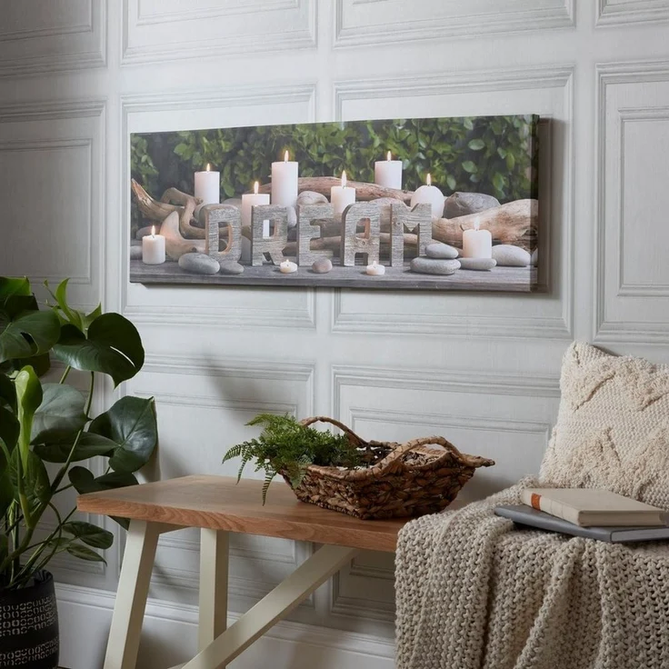 Art for the home LED-Bild Dream Kerzen LED 30x90 cm, Zen (1 St), LED-Leinwand Traum 30x90 cm – Bild 4