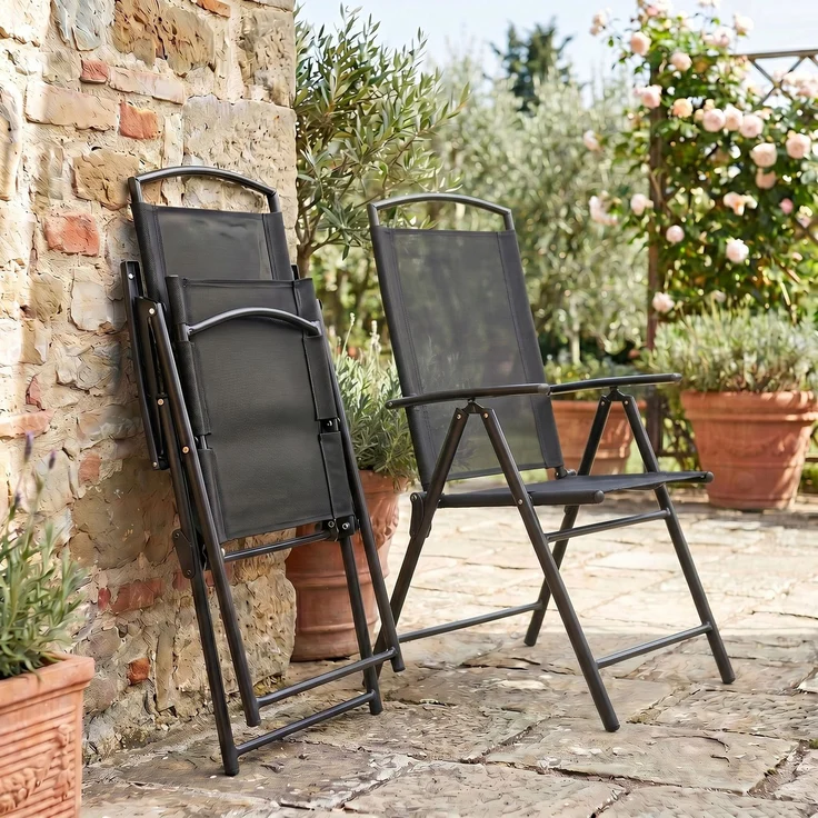 VCM Gartenmöbel-Set Garlos 918162 Schwarz H. 105 x B. 189 x T. 90 cm – Bild 6