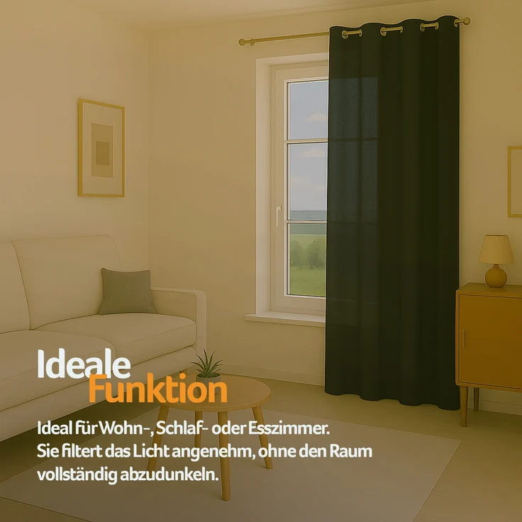 Bestlivings Blickdichte, Gardine mit Ösen, in vielen Größen und Farben Schwarz 140x145 cm – Bild 7