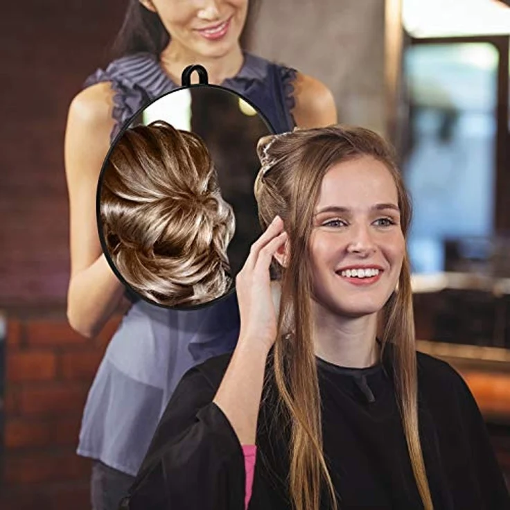 Kurtzy Kosmetikspiegel Schwarzer Friseurspiegel mit Griff - Friseurhandspiegel (1-St) – Bild 4