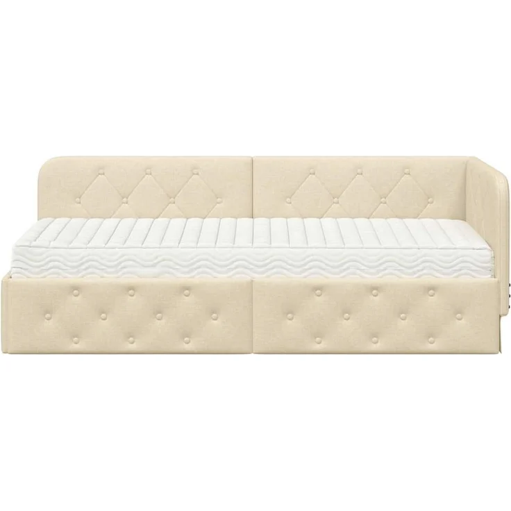 vidaXL Eckbettgestell Creme 80 x 200 cm Stoff 3394035 – Bild 4
