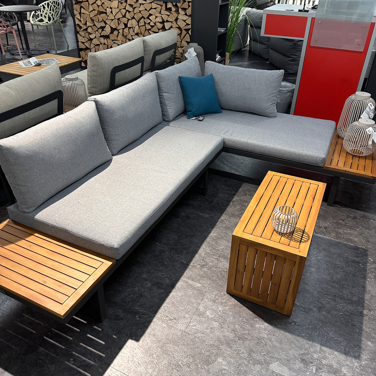 LC Garden 'Sungardo' Gartenlounge-Set, 3-tlg. mit Auflagen, individuell stellbar, Aluminium anthrazit/braun, 70x35x41 cm – Bild 14