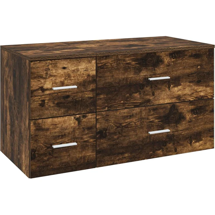 vidaXL Badezimmerschrank-Set 2 stk. Geräucherte Eiche 3404020 – Bild 2