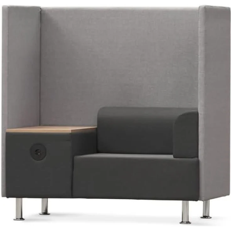 Rocada Sitzsofa Soft Einzelsitz + Tisch grau – Bild 1