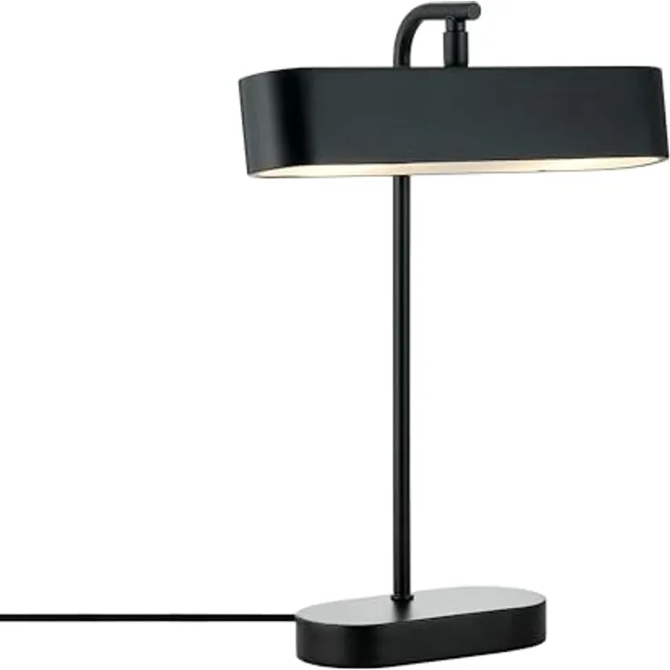 Nordlux Merlin Tischlampe, moderne Bibliotheksleuchte aus schwarzem Metall mit verstellbarem Schirm, G9-LED-kompatibel