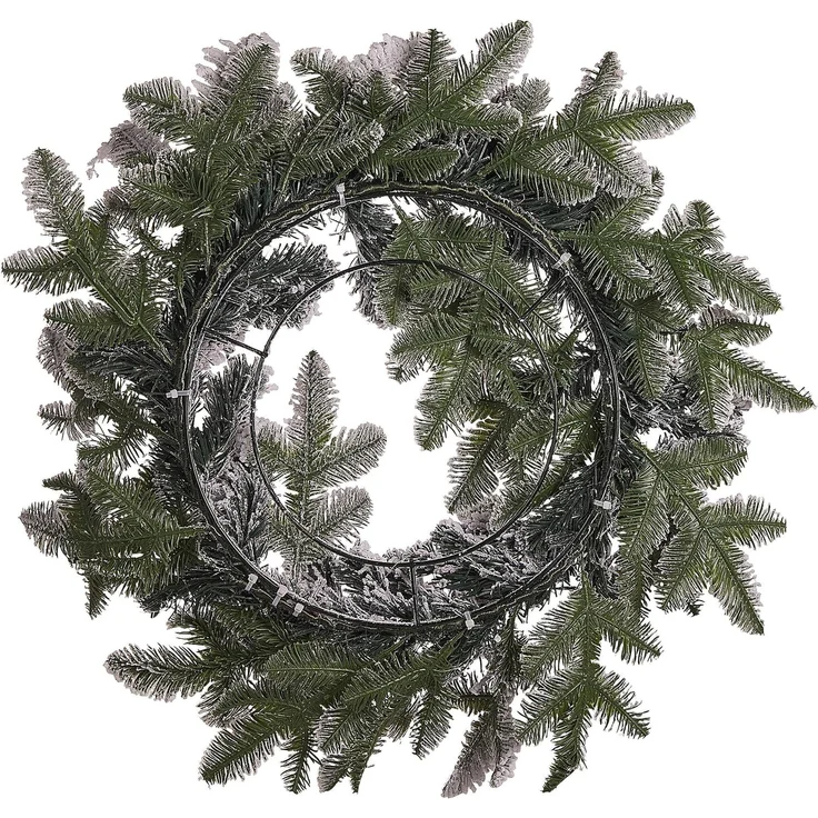 Schneebedeckter Weihnachtskranz LED SUNDO 70 cm Weiß – Bild 5