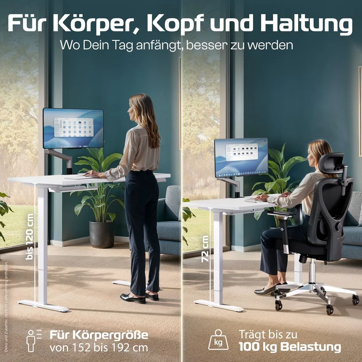 CleverDesk Weiß/Weiß (140x70 cm) – Bild 2