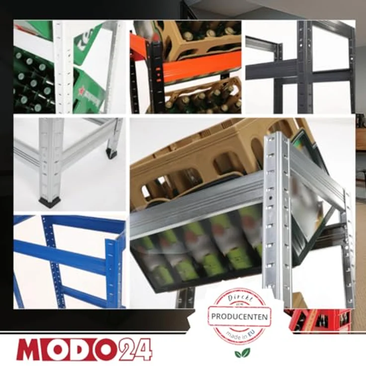 Modo24 Kastenständer HELIOS Metall Getränkekistenregal, Kistenregal, für 2 oder 3 Kisten, Getränkeregal Stabil Kistenständer Freistehend, Kistenhalter, 5 Farben – Bild 6