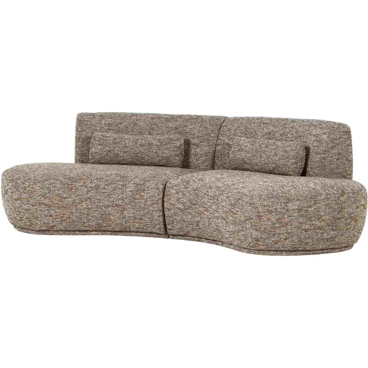 Sofa Batavier 4-Sitzer, gewebter Melange-Stoff, modern halbrund, hellbraun, großzügig gepolstert – Bild 3