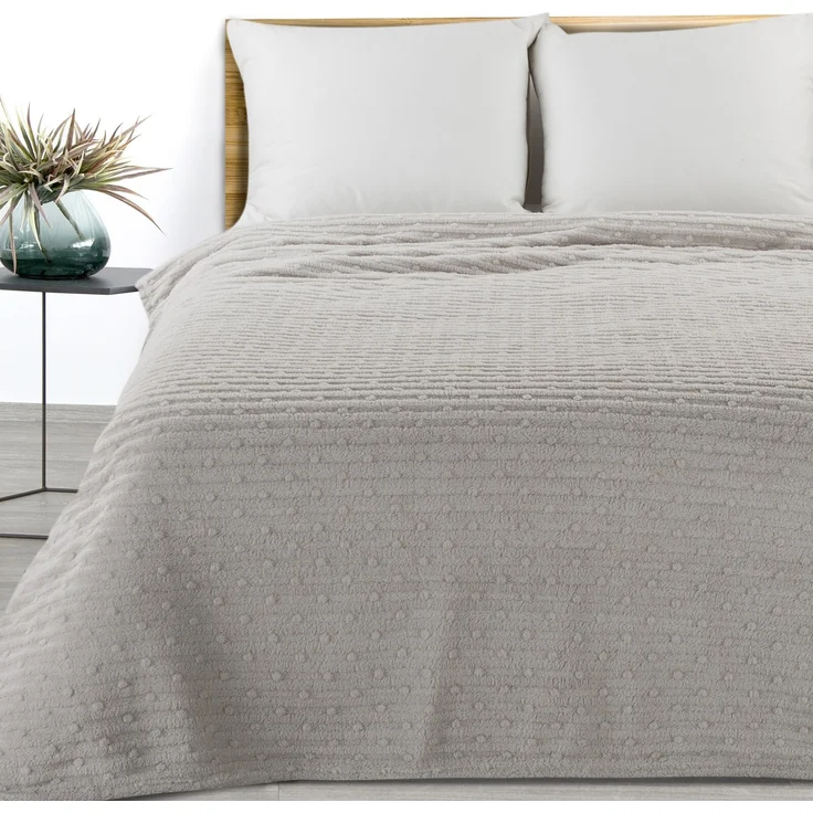 Wohndecke Kuscheldecke Gemusterte Sofadecke Tagesdecke Couchdecke Decke LISA silber 70x160 cm silber – Bild 3