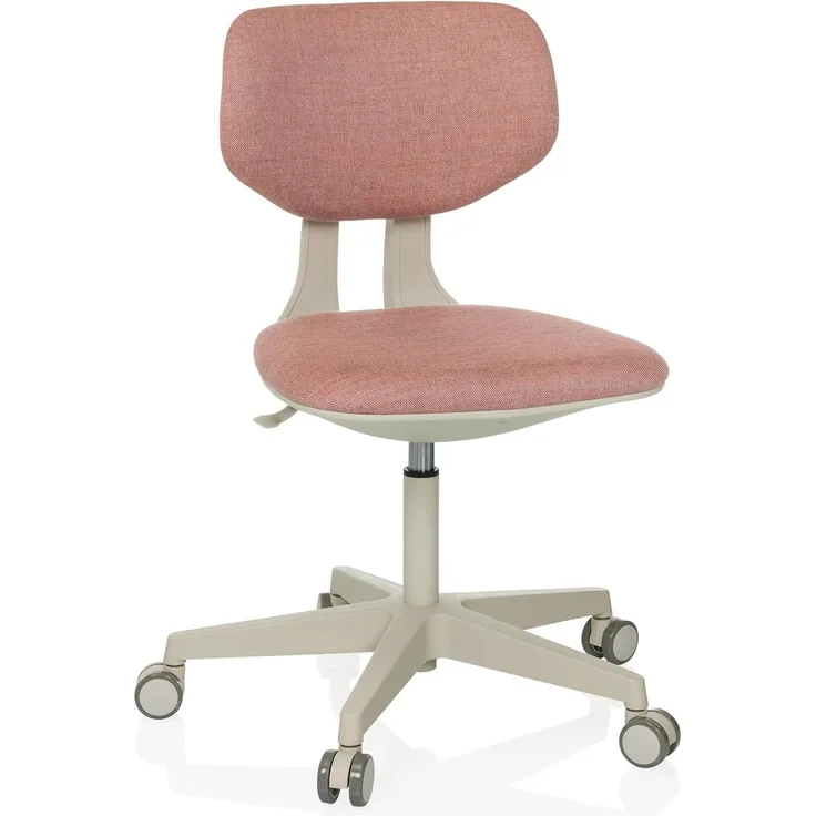 hjh OFFICE Kinderdrehstuhl mit höhenverstellbarer Rückenlehne Kid Classic Mitwachsender Schreibtischstuhl für Kinder von 6-12 Jahre, Rosa