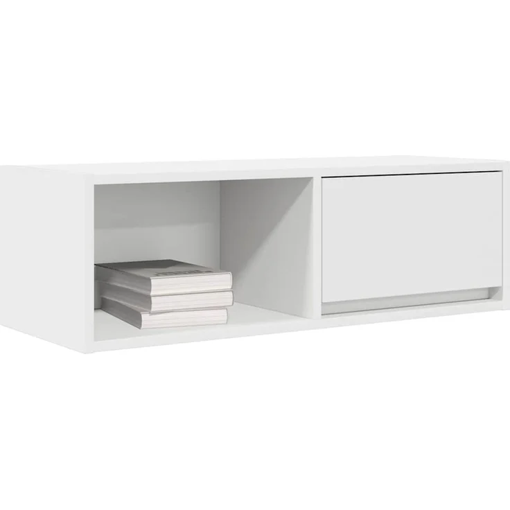 2 pcs TV-Schrank, Lowboard TV Weiß 80x31x25,5 cm Holzwerkstoff – Bild 4