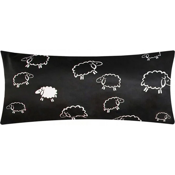 Heubergshop Kissenbezug, (1 Stück), 40x80cm – Schafe Lämmer Schwarz Weiß 100% Baumwolle (1 x 99/1 40x80) – Bild 2
