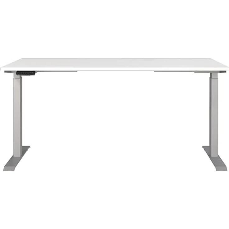 Germania Schreibtisch 7909-639, in Weiß/Silber, EL. höhenverstellb, 180 x 120 x 80 cm (BxHxT) – Bild 4