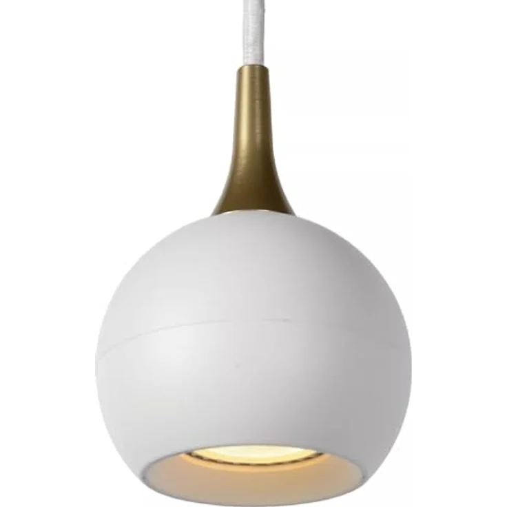 Licht-Erlebnisse Pendelleuchte Esstisch 4-flammig, Weiß-Messing, Metall, 100 cm, Höhenverstellbar, Minimalistisch, für GU10 Leuchtmittel – Bild 2