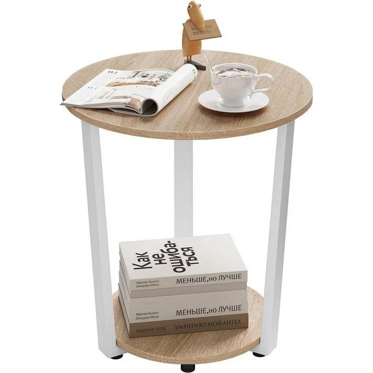 Woltu Couchtisch (1-St), Beistelltisch mit 2 Ablagen, aus Holzwerkstoff