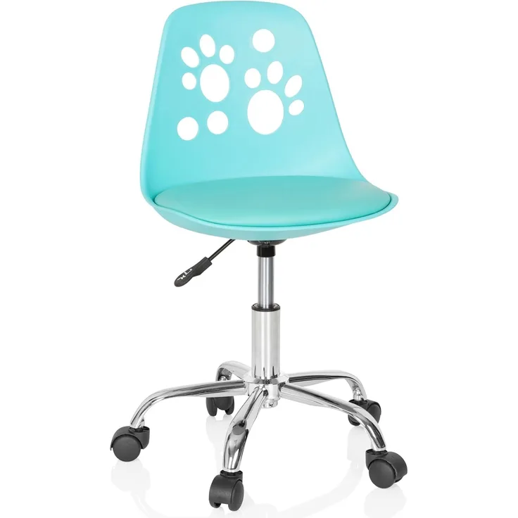 hjh OFFICE 742003 Kinderdrehstuhl Fancy I Kunstleder Türkis mitwachsender Drehstuhl im peppigen Design