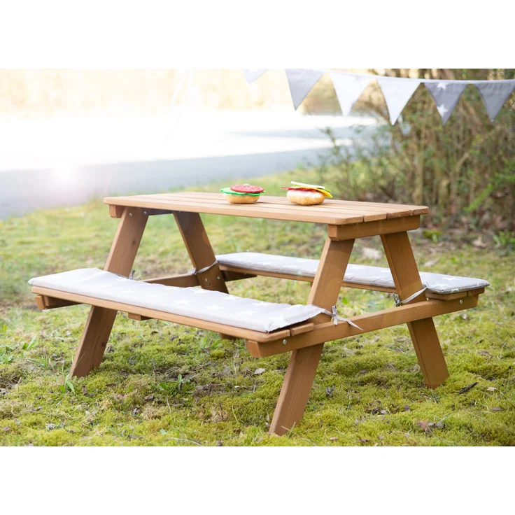 roba Kindersitzgruppe 'Outdoor+' - wetterfeste Sitzgarnitur 'Picknick for 4' - Massivholz - Teak-Optik – Bild 7