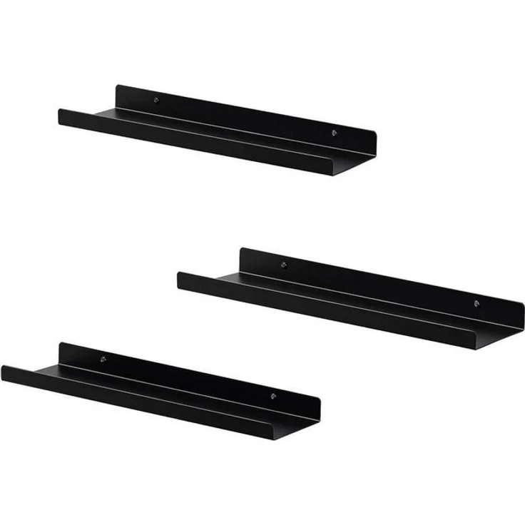 EUGAD Wandregal, Set 3-tlg, Hängeregal aus Metall Schweberegal Industrie-Design – Bild 4